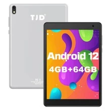 Tjd平板電腦7.5吋,android 12.0智慧平板電腦64gb儲存 512gb可擴展,四核心處理器,平板電腦,ps Fhd 1440x1080解析度顯示,wifi/藍牙5.0 - 銀色 - 查看 1