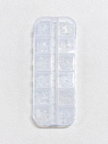 1 盒半透明仿珍珠美甲装饰，混合颜色 DIY 指甲饰物美甲宝石美甲用品指甲 - 白色 - 查看 5