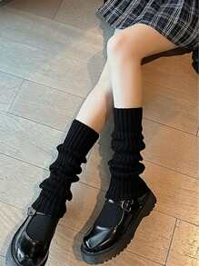 1雙女士黑色保暖腿套