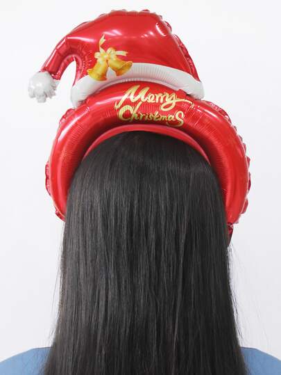 6pcs Red Christmas Hat Headwear Balloon Set,Christmas