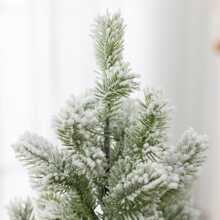 预亮灯人造迷你圣诞树，雪花人造松树圣诞树，带30个LED灯，桌面圣诞树，麻布底座，圣诞装饰，客厅装饰，婚礼装饰，家居装饰，冬季圣诞装饰，圣诞礼物，圣诞装饰 - 綠色 - 查看 8