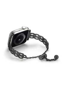 Compatible With Apple Watch Series 3/4/5/6/7/8/Se Stainless Steel Dual Loop Band - Black - View 2