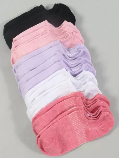 10雙/組女士船型襪,附10種顏色