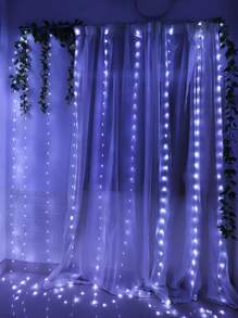 LED 窗帘灯串，USB 供电，铜线，LED 仙女灯花环，用于新年婚礼派对花园家居窗帘圣诞装饰灯 - 白色 - 查看 6