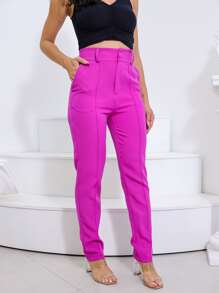 Women Pants - Rose Red - View 4