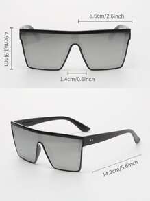 3pcs Unisex Square One-Piece Plastic Fashion Sunglasses