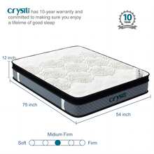 Crystli Queen Mattresses 12 inch Memory Foam Mattress Queen Size Hybrid Mattress Medium Firm Bed Mattress in a Box with CertiPUR-US Foam - 153cm*203cm - 查看 8