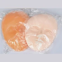 2pcs/Set 5D Face Tattoo Training Head, Silicone Practice Skin, Permanent Makeup Lip & Eyebrow Tattoo Skin Model, Face & Head Tattoo Accessories, Suitable For Makeup Beginners And Artists - Apricot - View 4