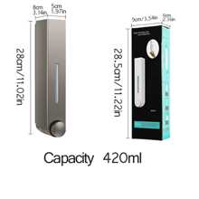 免打孔手掌肥皂按壓瓶掛壁式,按風格手動洗髮水沐浴露分配器適用於 - 黑色 - 查看 5