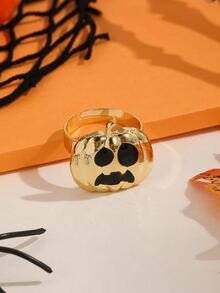 1pc Women's Halloween Pumpkin Ring - Multicolor - View 2