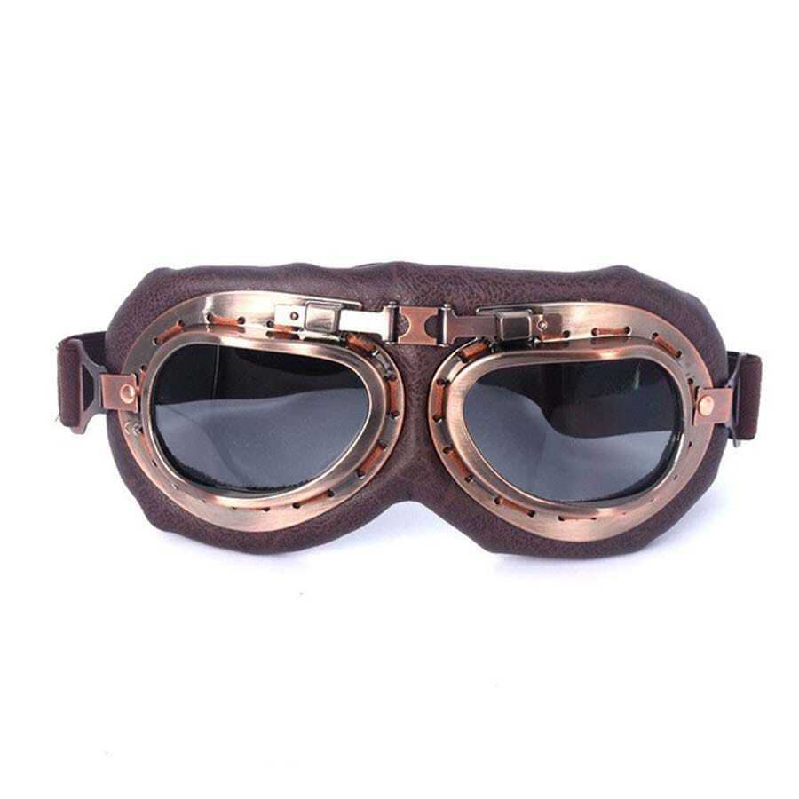 Vintage Sports Style Windproof Pilot Design Protective Goggles For Motorcycle Off-road Riding - Black - View 1