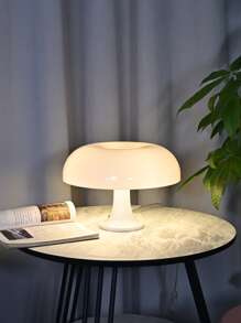 1入組usb供電三色現代極簡蘑菇桌燈,適用於臥室、客廳和酒店裝飾 - 白色 - 查看 3