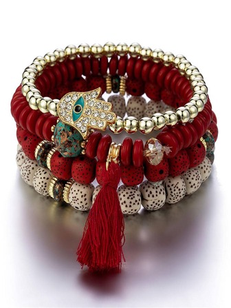 Boho Style Multi-layer Beaded Bracelet Elastic Stretch Bracelet