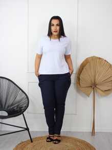 Plus Size T-shirts - 白色 - 查看 3