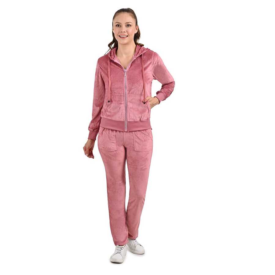 HPC POLO conjunto de pants velour para dama mujer comodo moderno - Rosa - Ver 1
