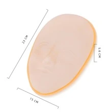 2pcs/Set 5D Face Tattoo Training Head, Silicone Practice Skin, Permanent Makeup Lip & Eyebrow Tattoo Skin Model, Face & Head Tattoo Accessories, Suitable For Makeup Beginners And Artists - Apricot - View 11