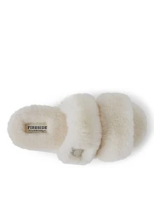 Dearfoams Women's Fireside Benalla Shearling Double Band Slide - 棕色 - 查看 7