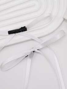 2 件/套女士纯色面料蝴蝶结发夹，优雅丝带鳄鱼发夹适合日常佩戴可爱