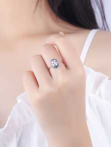 Elegant 925 Sterling Silver Colorful Gemstone Square Shaped Cubic Zirconia Women's Ring