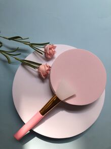 1pc Pink Silicone Facial Mask Brush - Pink - View 4