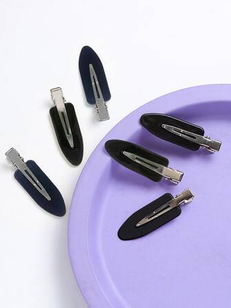 6pcs Cream Colored Plastic Black Hair Clips, Seamless Bangs Clips, Cute Hair Accessories, Gift For Women, Suitable For Valentine's Day, Birthday