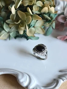 1pc Vintage Style Natural Pyrite 925 Sterling Silver Ring For Women, Daily Wear - Adjustable finger ring - View 6