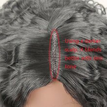 14 英寸非洲小卷合成發全頭假髮鮑勃髮型帶玫瑰網中分無劉海適合日常佩戴 - 黑色 - 查看 6