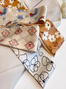 4入組新款清新風格絲帶圍巾優雅 - 彩色 - 查看 3