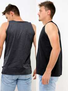Men Tank Tops - chì và đen - Xem 2