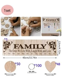 1 件木质壁挂，创意口号图形心形装饰挂饰，适用于客厅、卧室、家居装饰、房间装饰、墙壁装饰