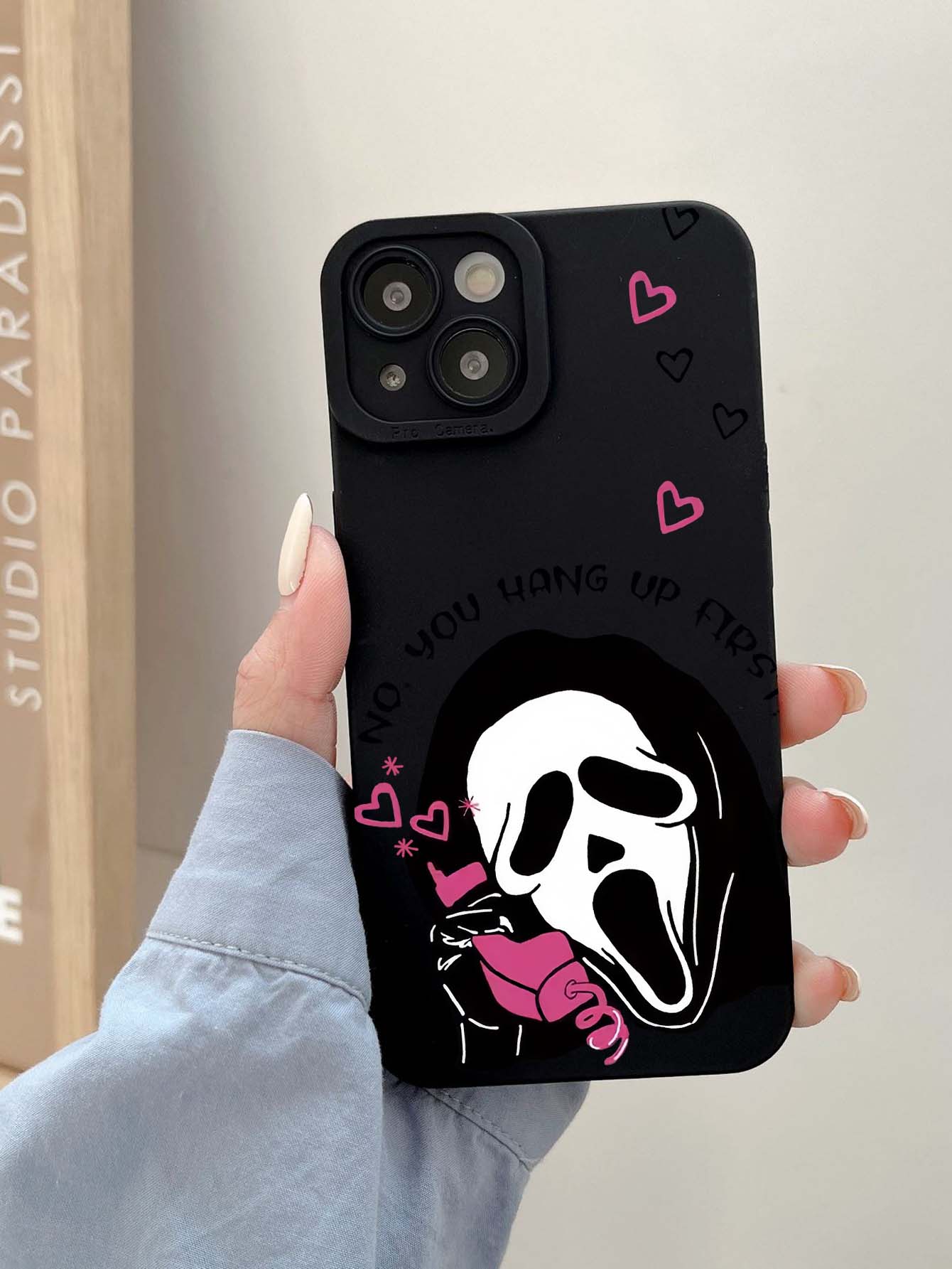 Eye-Catching Black Skull Head With Eyes Phone Case Compatible With Apple - Multicolor - View 1