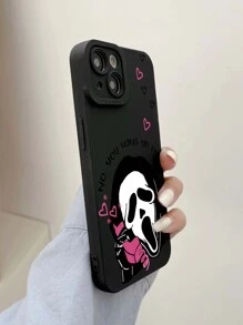 Eye-Catching Black Skull Head With Eyes Phone Case Compatible With Apple - Multicolor - View 2