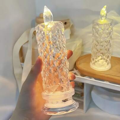 1pc LED Electronic Candle Light - Creates A Romantic Ambiance For Your Birthday, Wedding Or Special Occasions!