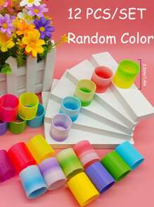12入組/套隨機顏色彩虹魔環青少年創意減壓玩具