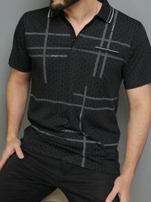 Camisa polo masculina verão 2023 com botão e elástico