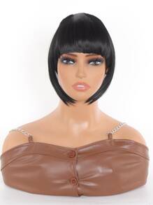 Synthetic Wig Bangs 2Clips In Hair Extension Neat Front Fake Fringe Natural False Hairpiece For Women Clip In Bangs - Black - View 3