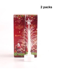 2入組led光纖樹狀夜燈,變色發光光纖樹模擬植物,適用於生日禮物 - 無色 - 查看 5