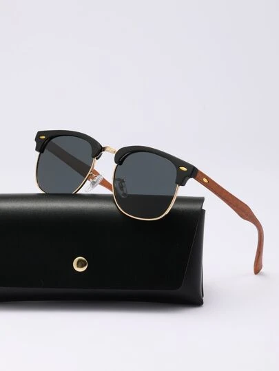 POLASUP 1 pieza Gafas de sol con marco de metal mixto y lentes de policarbonato con recubrimiento de color degradado, adecuadas para la calle, el verano, la playa, el transporte, el viajero clásico y la moda (incluye cordón, estuche y paño de limpieza)