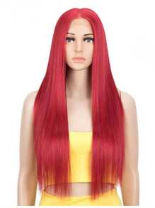 13*1 dentelle part T Perruque synthétique long droit - Rouge - Voir 1