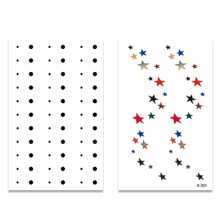 Waterproof Temporary Face Tattoo Sticker With Star & Dot Pattern, Mole Design, Creative Couple Fake Tattoo, Suitable For Women And Men - White - View 3