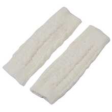 1只短扭紋紋織時尚手套,野營時保暖秋冬季,男女可用的毛線半指手套,白色 - 白色 - 查看 5