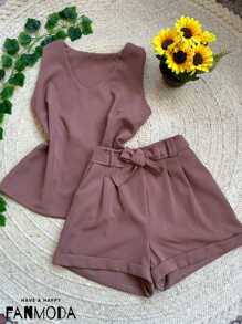 Women Two-piece Outfits - Rỉ Nâu - Xem 1