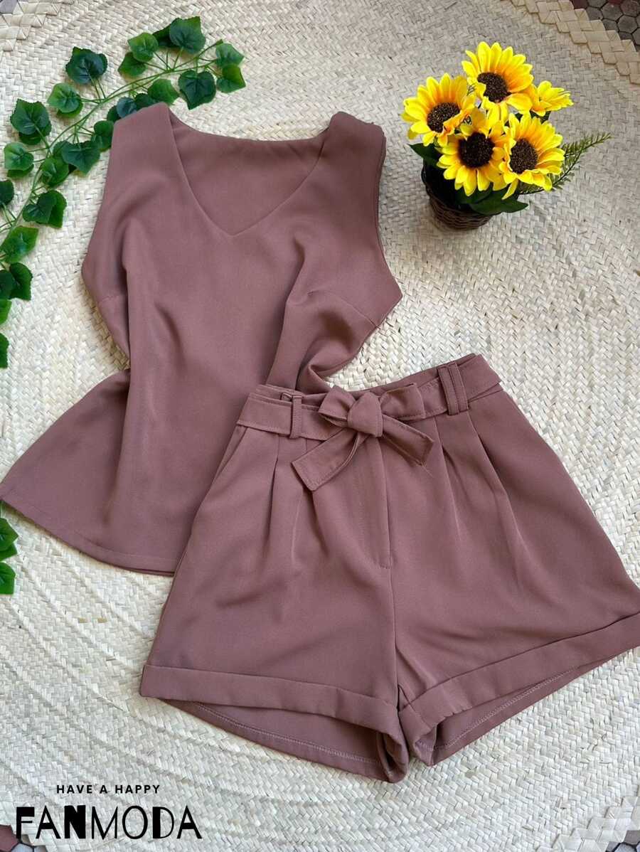 Women Two-piece Outfits - Rỉ Nâu - Xem 1