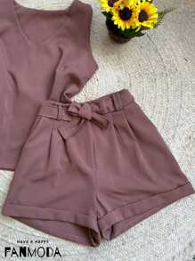 Women Two-piece Outfits - Rỉ Nâu - Xem 3