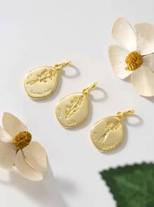 1入組 925純銀 12個月份幸運誕生花吊墜項鏈，附有45公分長的鍊子，花型標籤個人訂製項鍊，14K鍍金精美珠寶，適合於女士，妻子，女兒，母親感恩節禮物 - 3月 - 查看 6