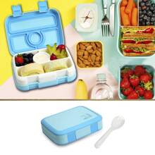 1入組4個隔層便當盒，防漏便當盒，適用於新鮮的隨身用餐、上學午餐、在學校輕食，水果野餐等 - 灰色 - 查看 4