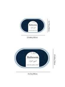 1入組淺灰色珪藻泥浴室吸水地墊,馬桶快干地毯,浴室門防滑地墊 - 藍色 - 查看 2