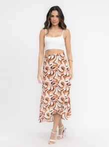 Women Skirts - Coffee Brown - View 1