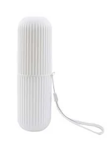 1件装便携式化妆刷收纳盒，旅行牙刷架，笔筒套装，带盖多功能杯，适用于浴室用品、房间、浴室、家居、粉色房间、旅行用品、礼品袋、送给妈妈、爸爸、男士、朋友、老师的礼物、生日礼物、婚礼礼物、办公桌、置物架、配件、礼品盒、趣味礼物、收纳袋、化妆包、洗漱包、桌面收纳盒、化妆包、化妆袋、珠宝盒、收纳袋、化妆刷架、刷架、香水收纳盒、收纳袋、女士礼物、圣诞礼物、女士礼物创意、房间装饰 - 白色 - 查看 5