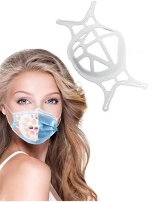 10pcs 3d Silicone Face Mask Bracket, Mask Internal Support Frame, Breathable, Lipstick Protection, Washable - White - View 2